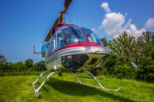 photo of the wedding hangars helicopter