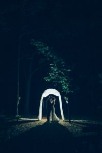 evening wedding altar